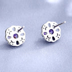 Women's Stud Earrings with Delicate Flower Design, Sparkling Crystals