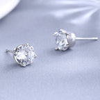 Women's Earrings with Sparkling Crystals in Exquisite Wreath Design