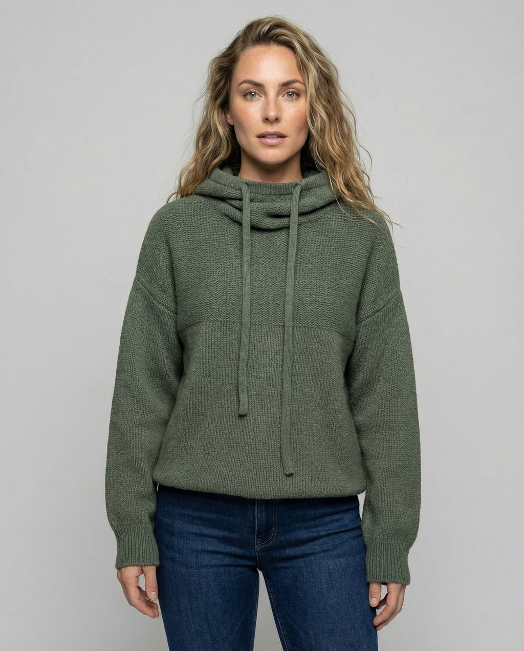 Casual, stylish pullover with stack collar | Samantha Style