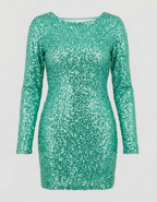 Backless Glitter Winter Dress | Samantha Style