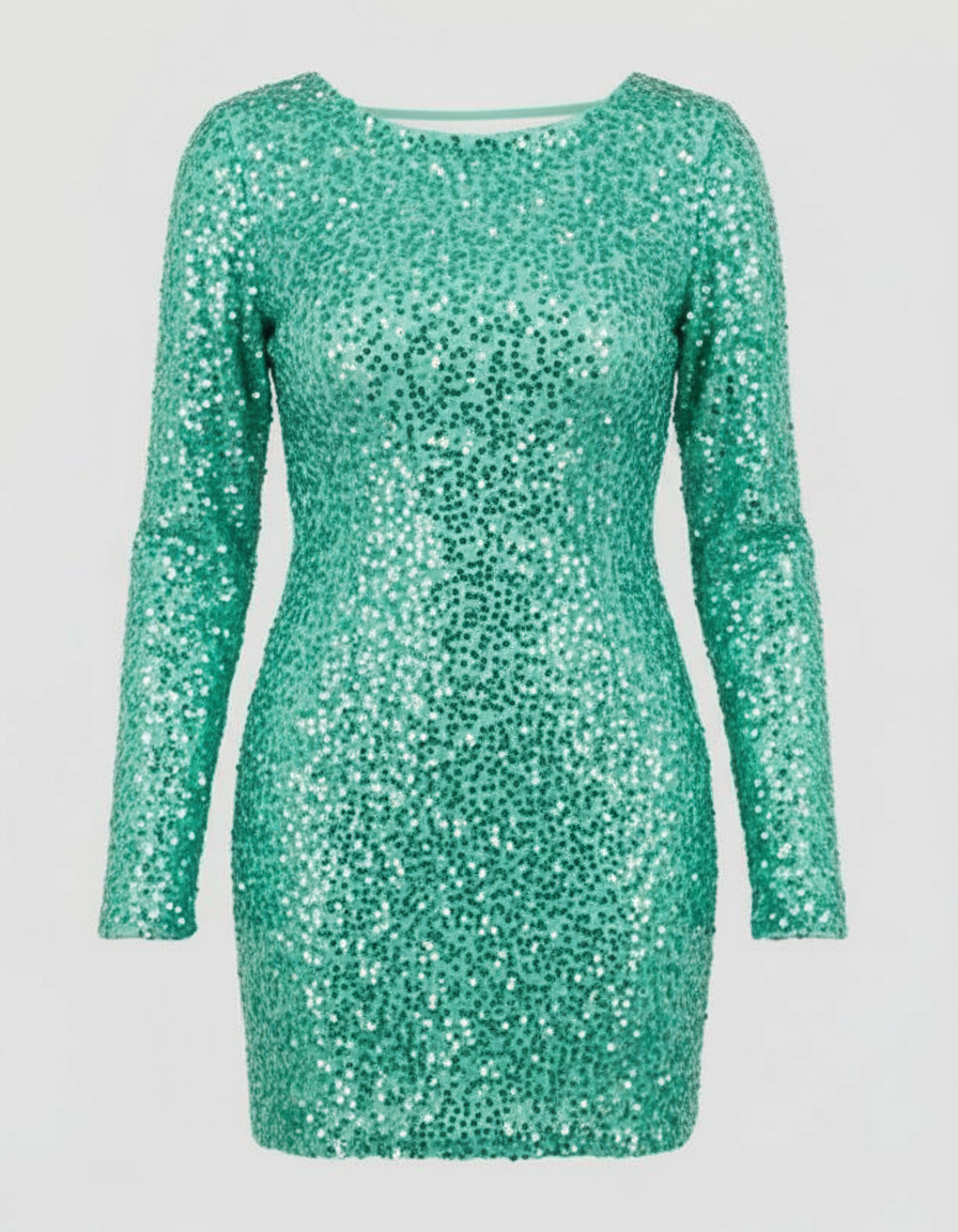 Backless Glitter Winter Dress | Samantha Style