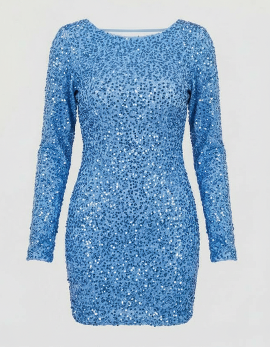 Backless Glitter Winter Dress | Samantha Style