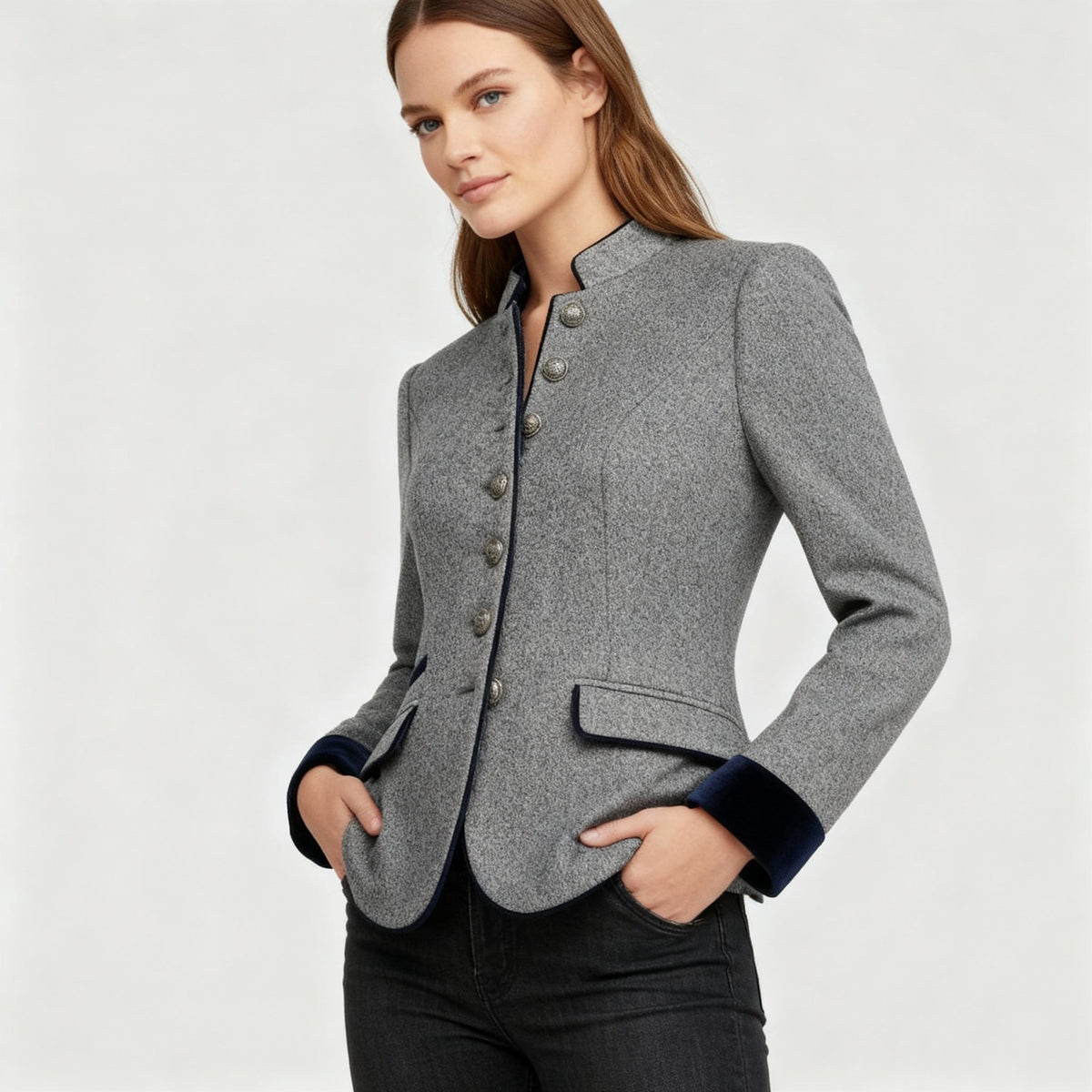 Classic Structured Premium Comfort Wool Jacket Women | Samantha Style