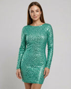 Backless Glitter Winter Dress | Samantha Style