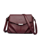 Women's Pebbled Leatherette Flap Crossbody Bag with Adjustable Strap