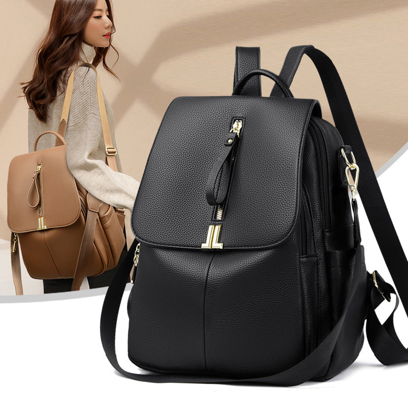 Women's Structured Pebbled Faux Leather Convertible Backpack Handbag