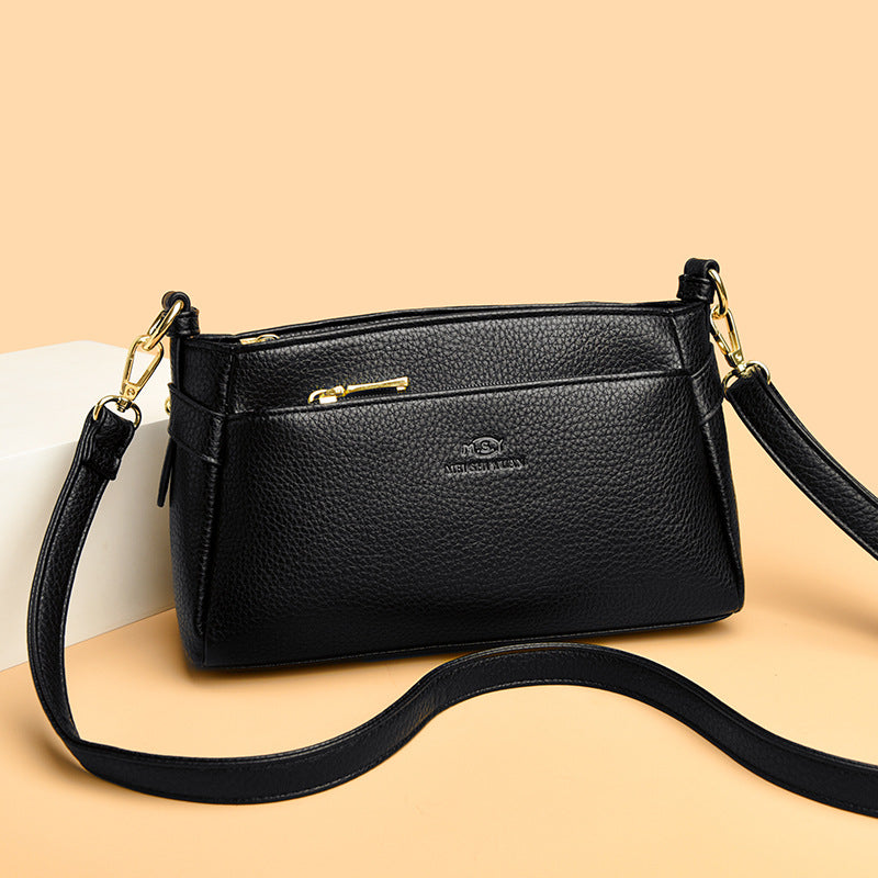 Women's Minimalist Pebble Leather Crossbody Bag