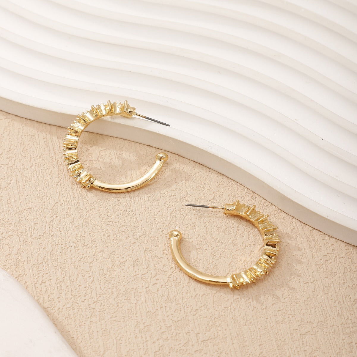 Women's Hoop Earrings with Intricate Structures