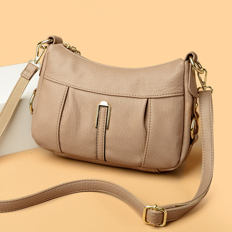 Women's Pebble Leather Shoulder Hobo Bag