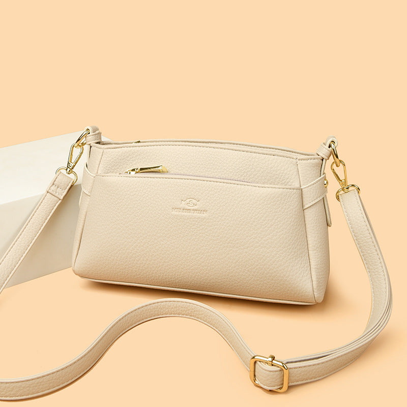Women's Minimalist Pebble Leather Crossbody Bag
