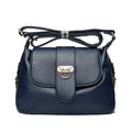 Women's Structured Pebbled PU Leather Crossbody Satchel with Flap