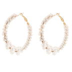 Women's Hoops with Artistic Pearl Design