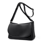 Women's Structured Pebble-Grain Leather Saddle Shoulder Bag
