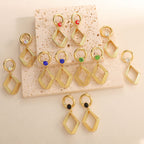 Women's Design Earrings with Geometric Wire Motif