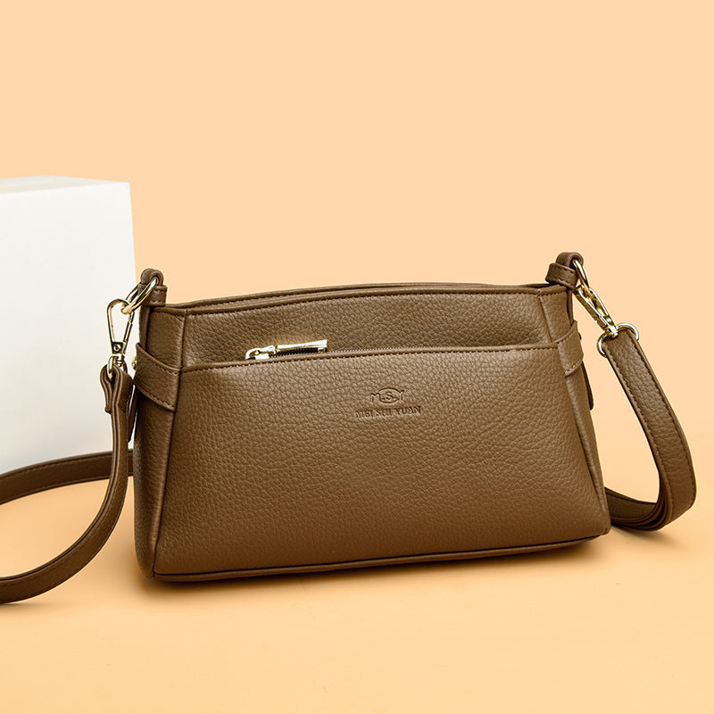 Women's Minimalist Pebble Leather Crossbody Bag