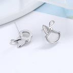 Women's Earrings in Elegant Whale Fin Design