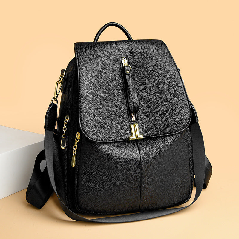 Women's Structured Pebbled Faux Leather Convertible Backpack Handbag