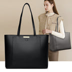 Women's Pebbled Leather Structured Tote Bag