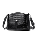 Women's Croc Embossed Structured Crossbody Bag with Adjustable Strap