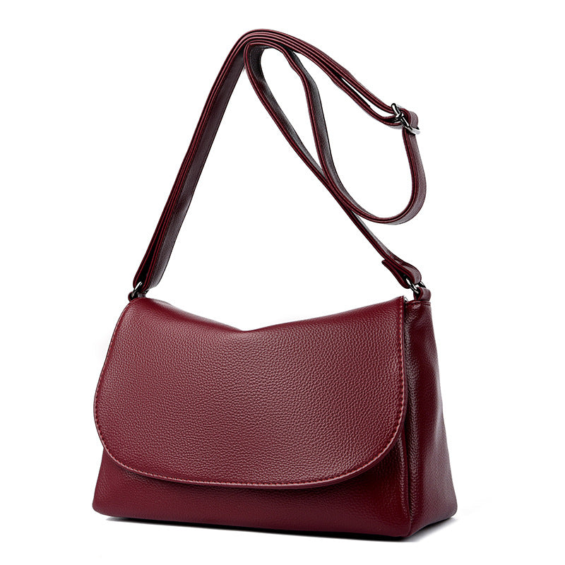 Women's Structured Pebble-Grain Leather Saddle Shoulder Bag