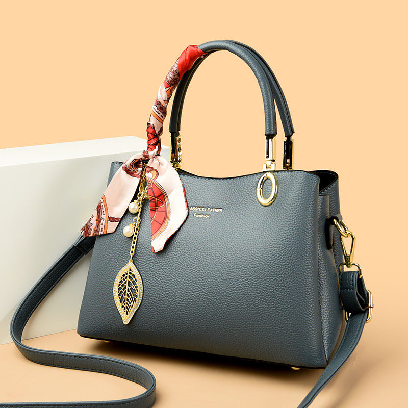 Women's Structured Pebbled Leatherette Top-Handle Tote