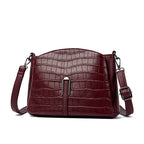 Women's Croc Embossed Structured Crossbody Bag with Adjustable Strap