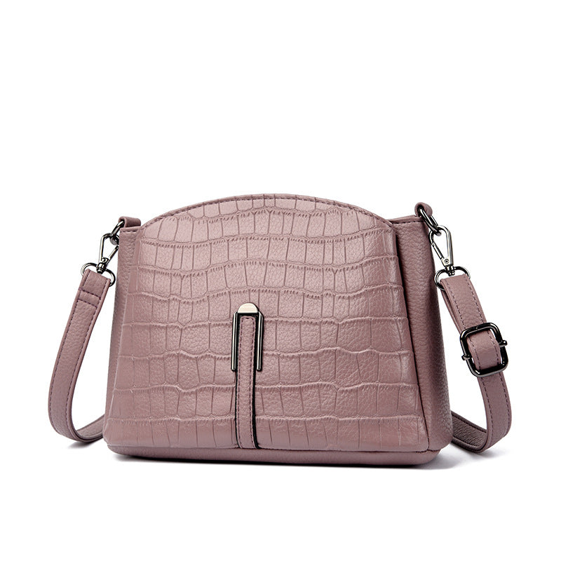 Women's Croc Embossed Structured Crossbody Bag with Adjustable Strap