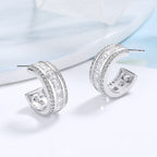 Women's Stud Earrings with Elegant Crystal and Zirconia Embellishment