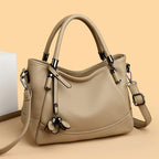 Women's Pebbled Faux Leather Satchel with Double Top Handles