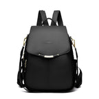 Women's Pebbled Leather Anti-Theft Flap Backpack