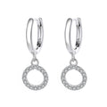 Women's Earrings with Sparkling Circle Pendant