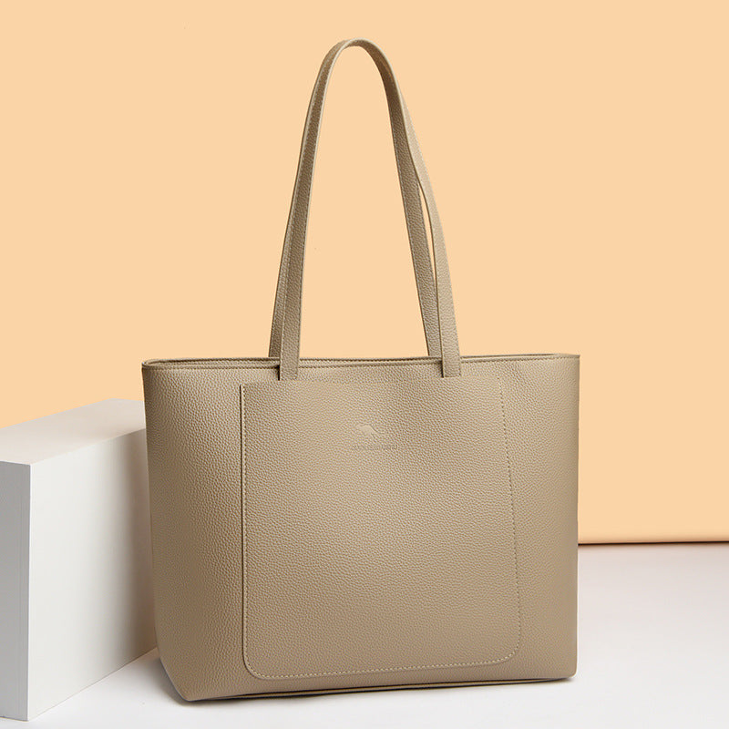 Women's Pebbled Leather Structured Tote Bag