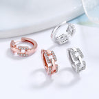 Women's Earrings with Sparkling Zirconia and Modern Design