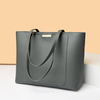 Women's Pebbled Leather Structured Tote Bag