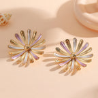 Women's Flower Earrings in Modern 3D Design