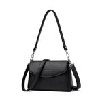 Women's Pebbled Faux Leather Crossbody Flap Bag