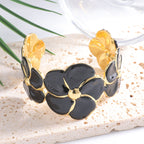 Women's Cuff Bracelet with Elaborate Flower Pattern