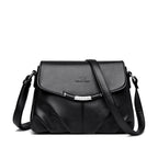 Women's Pebbled Leatherette Flap Crossbody Bag with Adjustable Strap