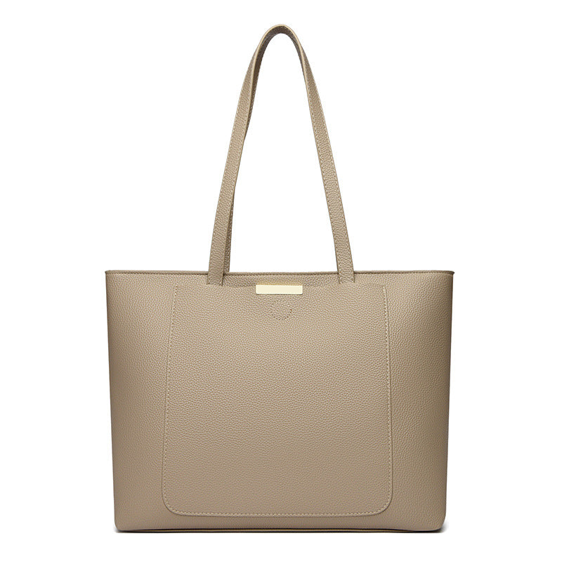 Women's Pebbled Leather Structured Tote Bag