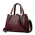 Women's Structured Crocodile Embossed Leather Satchel