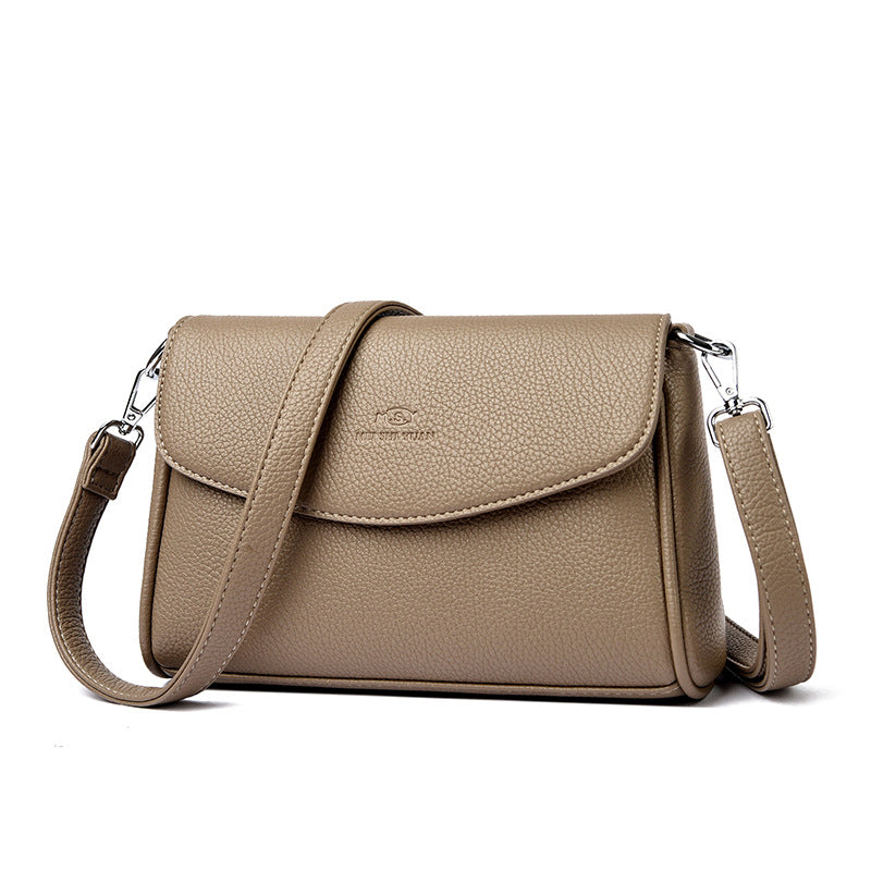 Women's Pebbled Faux Leather Crossbody Flap Bag