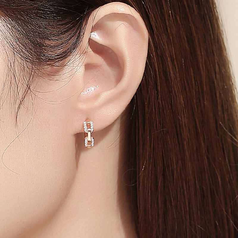 Women's Earrings with Sparkling Zirconia and Modern Design
