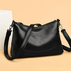Women's Genuine Pebble Leather Crescent Shoulder Bag