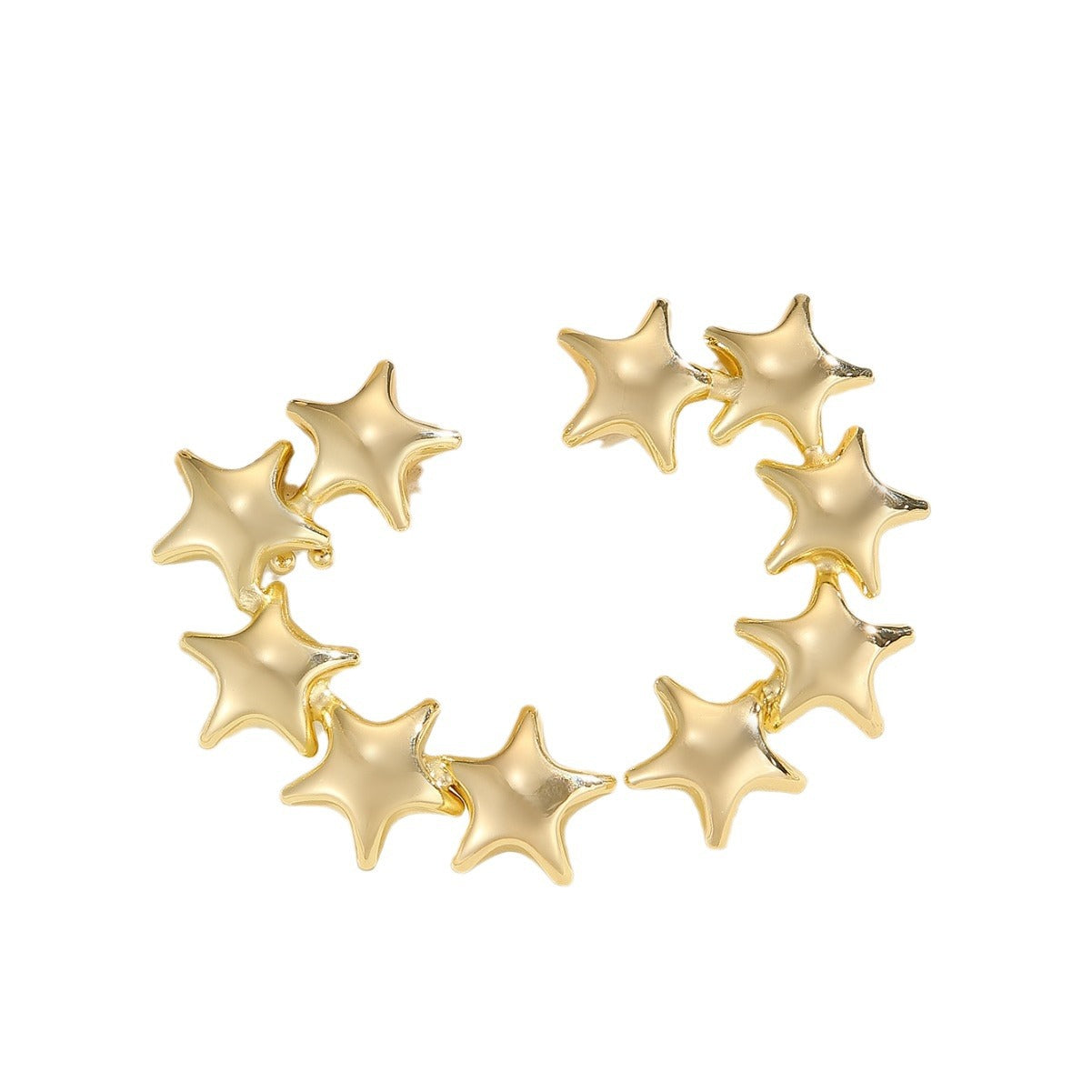 Women's Bracelet with Structured, Golden Beads