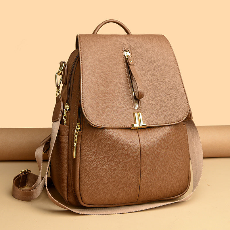 Women's Structured Pebbled Faux Leather Convertible Backpack Handbag