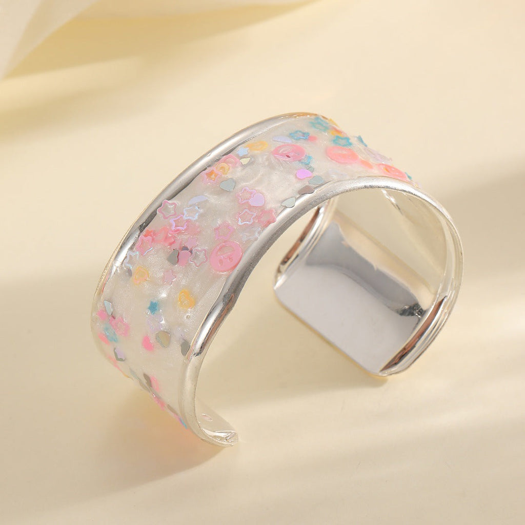 Women's Bangle with Sparkling Star Motif