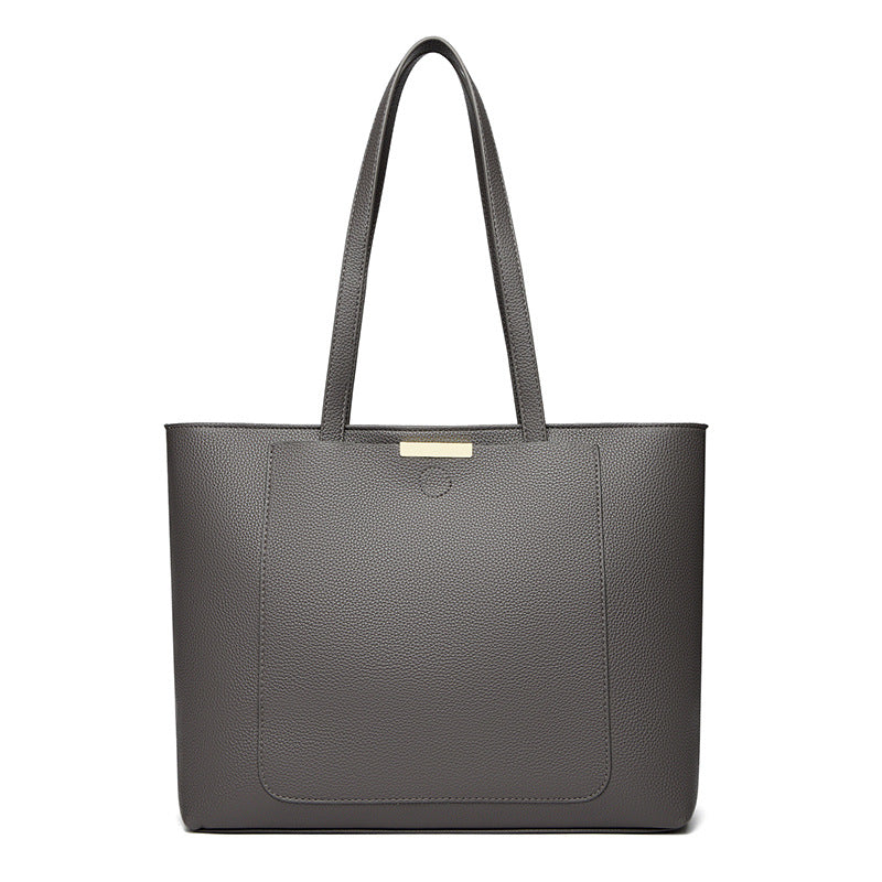 Women's Pebbled Leather Structured Tote Bag