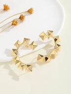 Women's Bracelet with Structured, Golden Beads