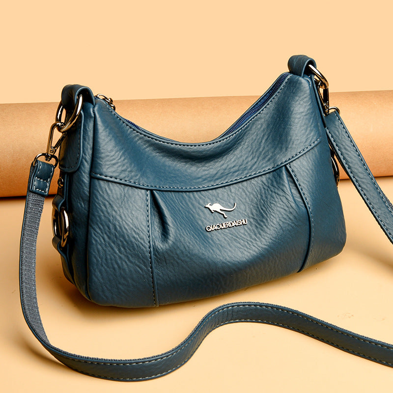 Women's Soft Pebbled Leather Hobo Shoulder Bag