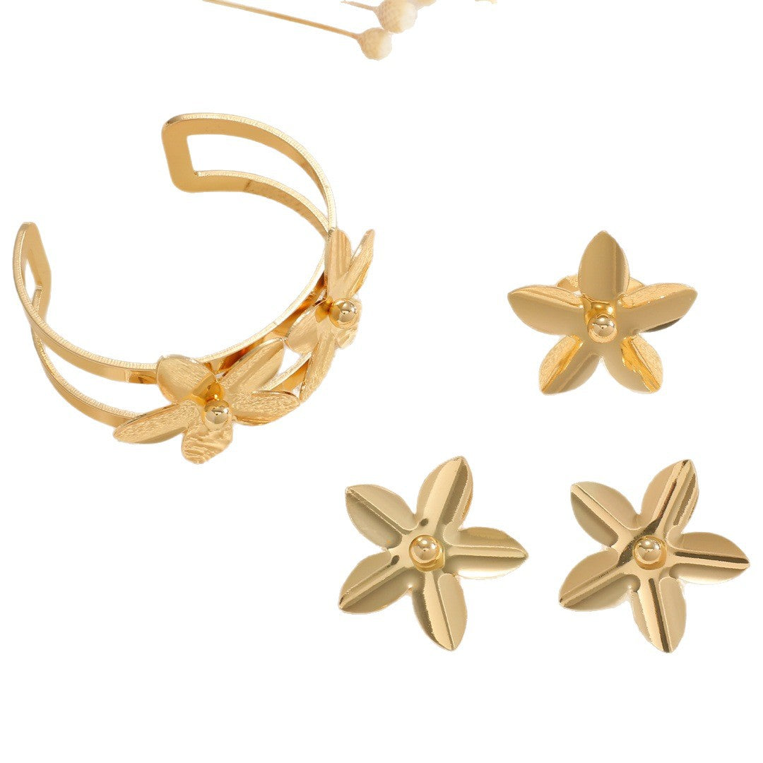 Women's Cuff Bracelet with Floral Design